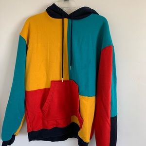 Oversized Color Block Hoodie